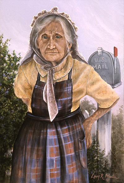 He's Running Late - Aunt Lizzie by artist Larry K. Martin